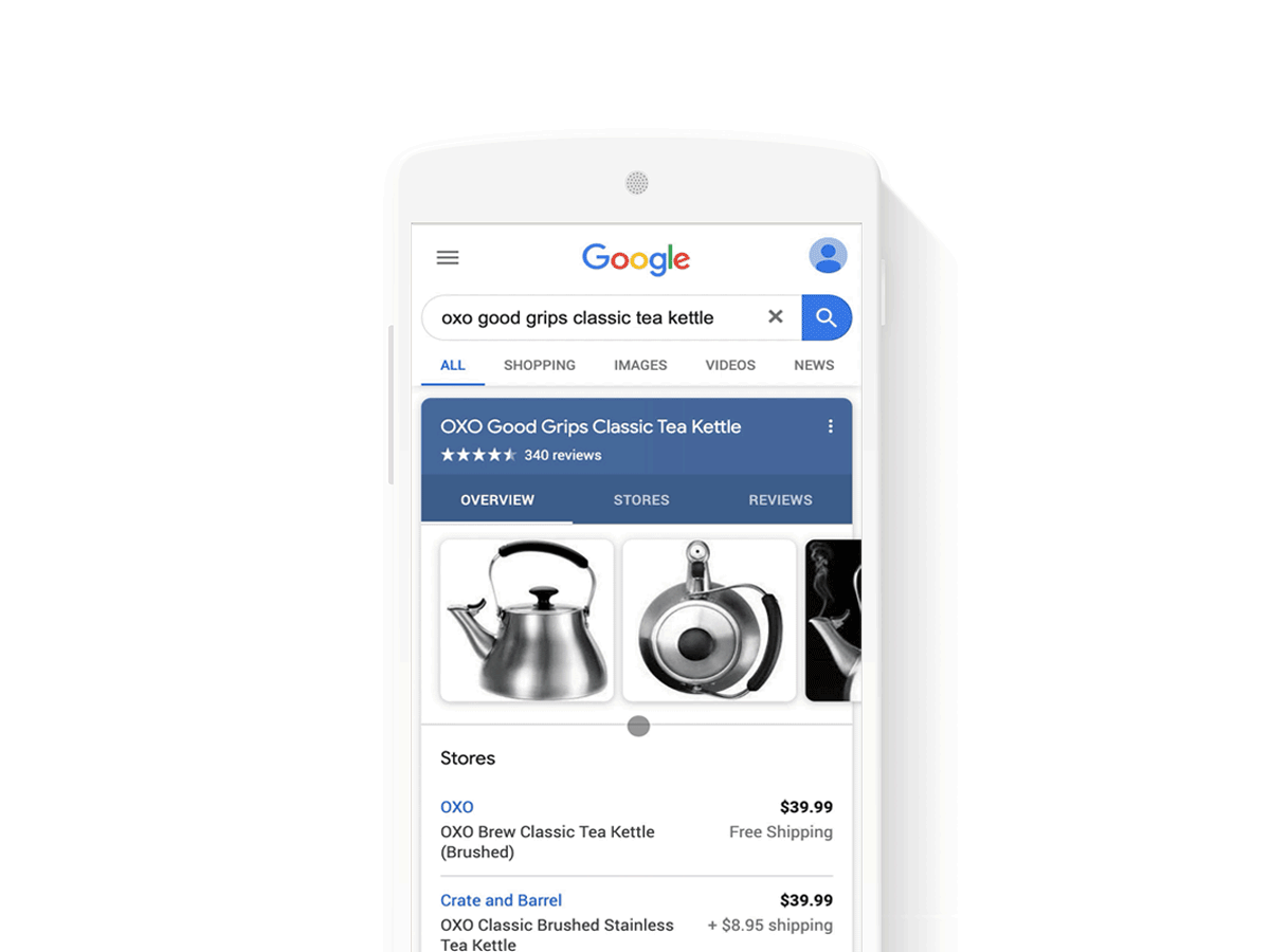 listings produits gratuits dans le Knowledge Panel de Google